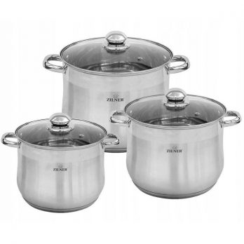 A set of pots 6.el Steel Set of 7, 9, 11L